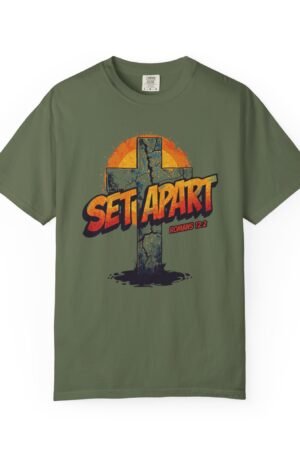 Set Apart Cross T-Shirt — Christian Vintage Sunset Graphic Tee